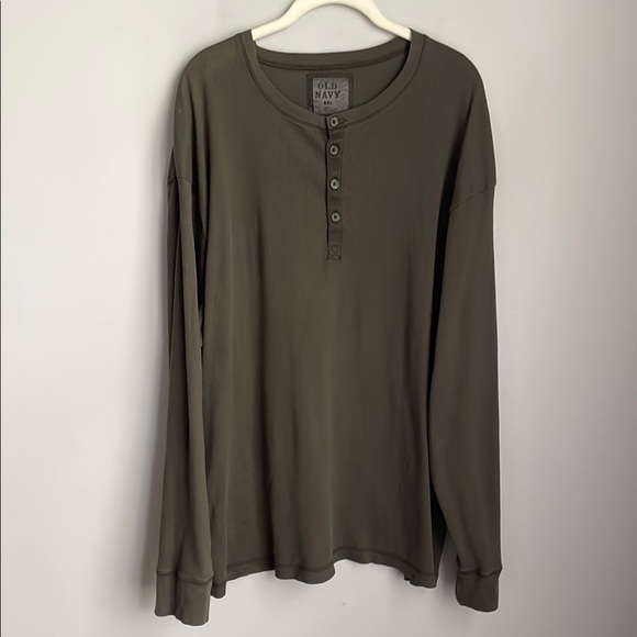Old Navy Other - Old Navy Men's Green Ribbed Henley Shirt Size XXL